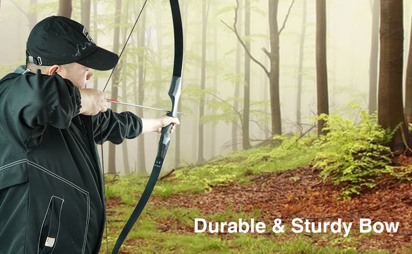 Black Hunter Takedown Recurve Bow, 60" Right Handed & Left Handed Archery Recurve Bows with Ergonomic Design for Adults Beginners to Advanced Outdoor Practice & Hunting (25-60 lbs)
