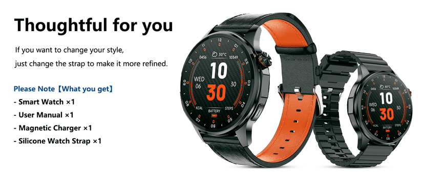 Lyaarka Smart Watches for Men,1.46" Fitness Tracker with GPS,Health Monitor,AI,Bluetooth Call/TextReply, Compass/Altitude/Barometer,100+ Sports Mode,5ATM Waterproof for Android/iPhone with 2 Straps