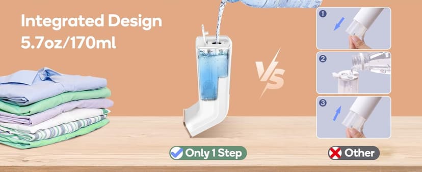 Travel Steamer For Clothes,100V-240V Dual Voltage Steamer & Iron 2 In 1,Integrated 170ml Tank 25s Fast Heat-Up,1.2lbs Portable Fabric Iron,Handheld Steaming Wrinkles Remover For Garments(In 4 colors)