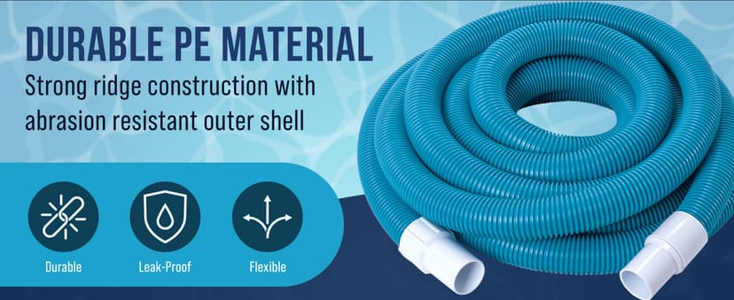U.S. Pool Supply 1-1/2" x 25 Foot Professional Above Ground Swimming Pool Vacuum Hose with Swivel Cuff - Removable Cuff, Cut to Fit - Compatible with Filter Pumps, Filtration Systems, Chlorinators