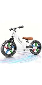 No Pedal Kids Toy Bike for 2-5 Years Old, Customize Plate with 3pcs Stickers (White) SEREED Toddler Balance Bike 2 Year Old, Gift for 2-3 Boys Girls, Adjustable B0DDQ4FQHK