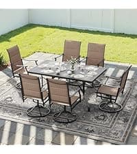 Soohow Rattan Outdoor Patio Dining Chairs Set of 6, Woven Wicker Chairs with Cushions, All Weather Ergonomic Comfort, for Balcony, Backyard and Poolside