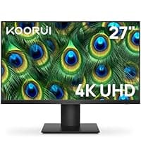 KOORUI 27 Inch QHD (2560x1440) IPS HDR Ultra-Thin Computer Gaming Monitor, 120Hz Refresh Rate, DCI-P3 95%, FreeSync & G-Sync, 1ms MPRT, VESA 100x100mm, Tilt Adjustable for Game and Work, E2721H