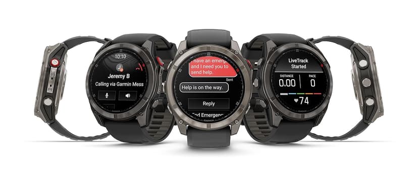 Garmin fēnix® 8 Pro, 51mm, AMOLED Display, Premium Connected Multisport GPS Smartwatch, inReach® Technology, Sapphire, Titanium with Graphite/Black Silicone Band
