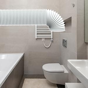 TEAIERXY 4 Inch 8ft Dryer Vent Hose, Flexible Insulated Air Ducting,Vent Hose PVC Aluminum Foil with 2 Clamps for HVAC Ventilation(White)