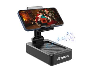 TechGlow Foldable Cellphone Stand with Bluetooth Speaker and Power Bank Birthday Gifts for Men Women Mother Father Boy Girl Teens Cool Tech Gadgets