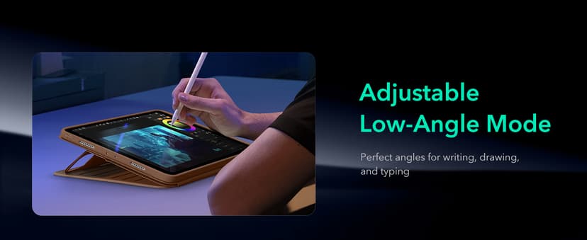 ESR for iPad Pro 12.9 Case (6th/5th Generation, 2022/2021), Removable Magnetic Cover, Adjustable Portrait/Landscape Stand with Raised Display View, 9 Standing Angles, Shift Series, Brown