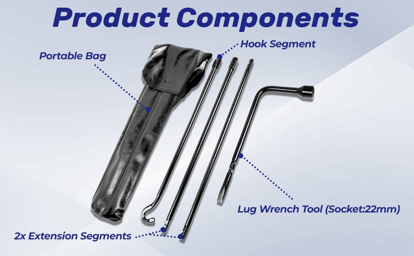 Tacoma Heavy Duty Spare Tire Tool Kit Compatible with 2005-2022 Tacoma OEM Replacement
