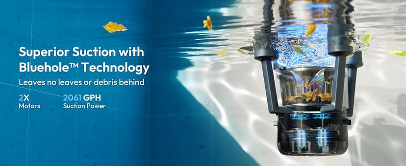 (2026 Upgrade) BUBLUE BuVortex V5 Pool Skimmer Robot,Pool Surface Skimmer Robot with App Control,5L Filter,Dual Cleaning Modes,AI Navigation,Ideal for In-Ground & Above-Ground Pools,Dark Gray