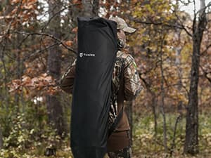 TIDEWE Hunting Blind 360°See Through with Large Open Door, Pop Up Ground Blind with Removable Curtain & Carrying Bag, Portable Resilient Tent(Forest Fade Camo)