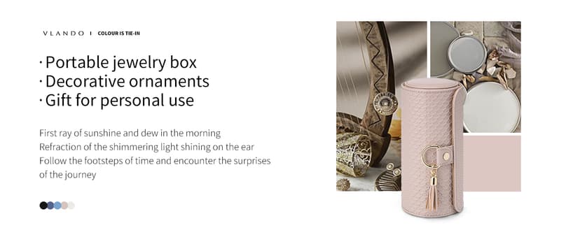 Vlando Viaggio Small Jewelry Case Box, Travel Essential Accessories for Women, Gifts for Travelers Couples Mom Friends, Bridesmaid