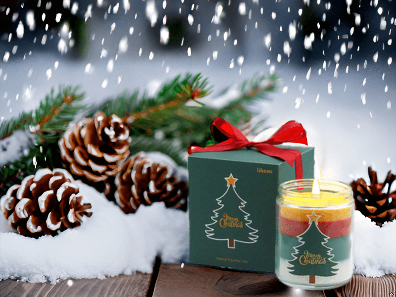Christmas Candles - Christmas Gifts for Women, Aromatherapy Candle for Home Scented, Natural Soy Wax Vanilla Scented Candles