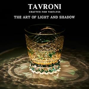 Edo Kiriko Whiskey Glasses Set of 2 - Japanese Art Glass Tumblers, Luxury Gift for Couples, Weddings, Anniversary, Perfect for Home Bar & Special Occasions, Crystal Barware with Gift Box