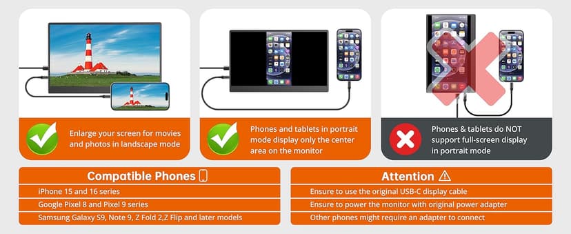 UFYQL Portable Monitor 15.6-inch FHD 1080P Ultra-Slim Travel External Monitor HDR IPS Gaming Display with Kickstand &Speakers USB-C HDMI Plug&Play,for Laptop PC Phone PS4/5 Xbox Switch