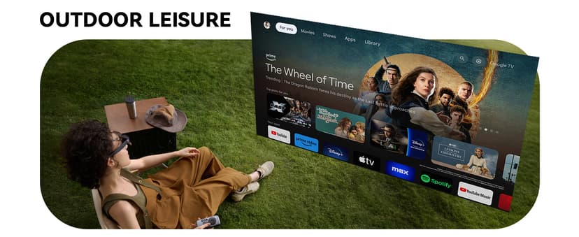 RayNeo Pocket TV - Certified Portable GTV Device, (Not for Netflix) Companion AR/XR Glasses Air 3s/Air 2s/Air 2, WiFi-Enabled Portable Smart TV, with Mutiple TV/Movie Series