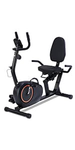 Recumbent Exercise Bike for Seniors - 400LB Weight Capacity Recumbent Bikes with Comfortable Seat, Pulse Sensor, 16-level Resistance, LCD Monitor