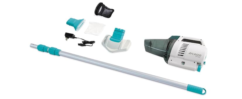 Intex ZR200 Rechargeable Cordless Swimming Pool and Spa Vacuum Cleaner with Telescoping Handle and 2 Interchangeable Brush Heads