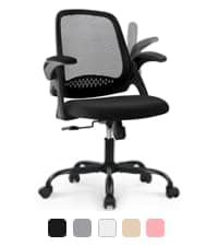 NEO CHAIR Office Desk Computer Chair Ergonomic Mesh Gaming Cushion Seat with Comfy Lumbar Mid Back Support Adjustable Height Swivel Rolling Wheels for Home Task (Mesh Black)