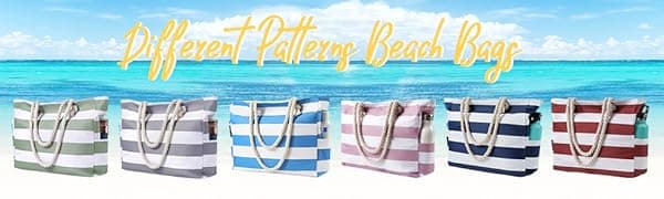 Clothirily Beach Bag for Women - Large Beach Tote Bag, Waterproof Sandproof Beach Bag with Zipper, Large Swim Pool Beach Tote
