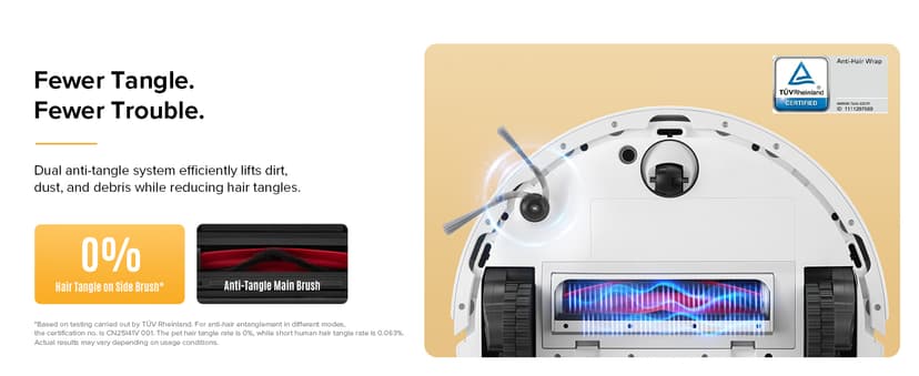 roborock Q7 M5+ Robot Vacuum and Mop, Upgraded from Q5 Max+, Up to 7-9 Weeks Self-Empty, 10000Pa Suction, Dual Anti-Tangle System for Pet Hair & Carpet, PreciSense LiDAR Navigation, App Control, White