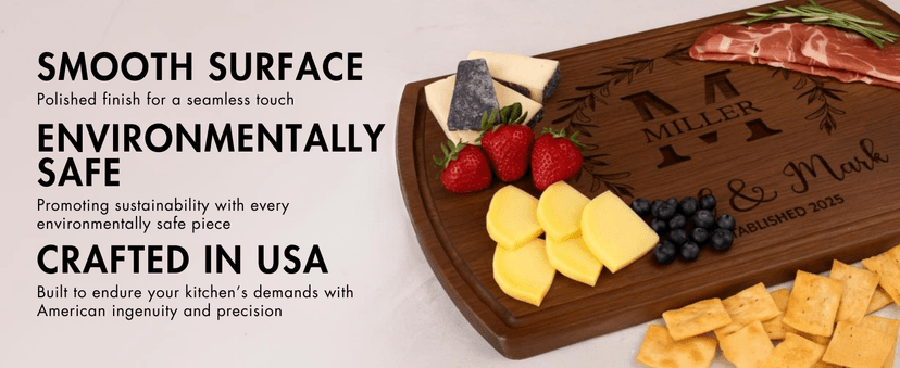 Personalized Wedding Gifts for Couples 2025, Custom Walnut Cutting Board for Kitchen, Personalized Bridal Shower, Best Wedding Registry and Engagment Gift