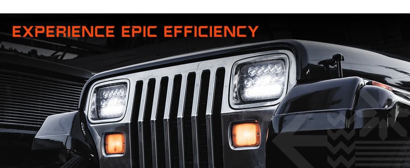 TRUE MODS 7x6 5x7 H6054 Black LED Headlights H4 Sealed Beam Replacement Lamp for Jeep Wrangler YJ Cherokee XJ Chevy Express Blazer S10 Van GMC Savana Ford Econoline E150 Nissan D21 Toyota Pickup Truck