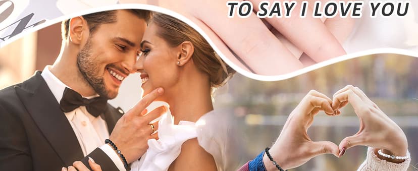 UNGENT THEM I Love You 100 Languages Bracelets Couples Gifts To My Men, Boyfriend, Girlfriend, Husband, My Love, Soulmate, Fiance - Anniversary Valentines Day Birthday Christmas Gift for Him and Her