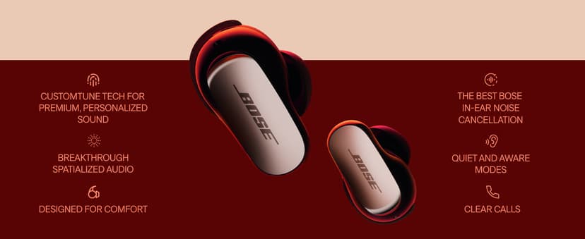 Bose New QuietComfort Ultra Earbuds (2nd Gen) - Wireless Noise Cancelling Earbuds with Mic, Immersive Audio, USB-C Charging, Up to 6 Hours Battery, IPX4 Rating, Black