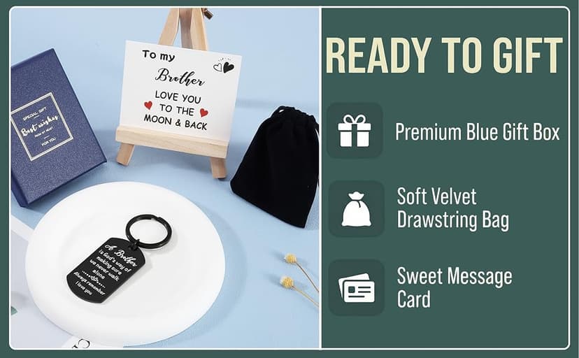 Gifts for Brother from Sister, Brother Birthday gifts, Remember I Love You Gift Keychain for Birthday Christmas Graduation
