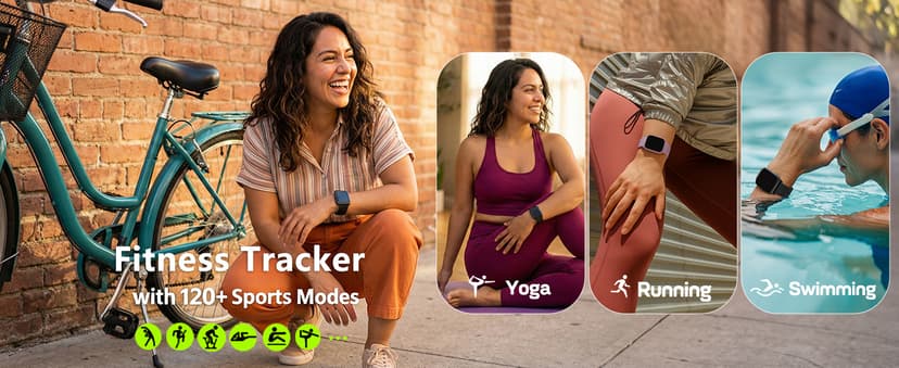 MorePro Fitness Tracker with 24/7 Heart Rate & Blood Pressure Monitor, Blood Oxygen & Sleep Tracker, Smart Watch with Step Calorie Counter, IP68 Waterproof Activity Tracker for Women Men Android iOS