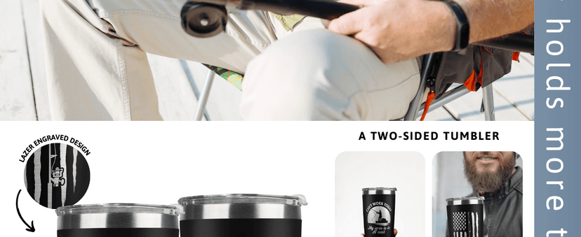 Fishing Gifts for Men - Gifts for Fisherman - Fisherman Gift for Men, Boys - Fishing Fathers Day Gift for Him - Fish Coffee Mug - 20 Oz Stainless Steel Tumbler