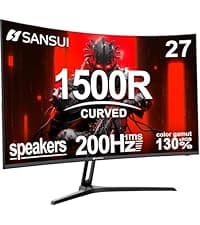 SANSUI 24 Inch Gaming Monitor 200Hz 1Ms FreeSync HDR 110% sRGB FHD 1080P Computer Monitor HDMI DP Ports Eye Care Frameless VESA Mount Cable Management (ES-G24F4L HDMI Cable Included)