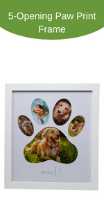Green Pollywog 5-Opening Paw Print Collage Frame | Paw Print Picture Frame | Display for Photos for Pets | Dog Mom Gift | Dog Dad Collage | Pet Memorial Picture Gallery