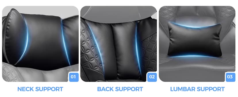 COMHOMA Big and Tall Office Chair Heavy Duty Gaming Chair with Deluxe Embossing Leather High Back Wider Ergonomic Computer Chair with Foot Rest 150°Reclining Pocket Spring Lumbar Support