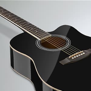 Moukey 41" Acoustic Guitar for Beginners Adult Teen Full Size Guitarra Acustica with Chord Poster, Gig Bag, Tuner,Steel Strings, Capo, Strap - Black