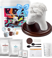 Hula Home Hand Casting Kit for Couples or Family with Mounting Plaque | Anniversary DIY Gifts Her & Him, Keepsake Sculpture Wedding Kids,