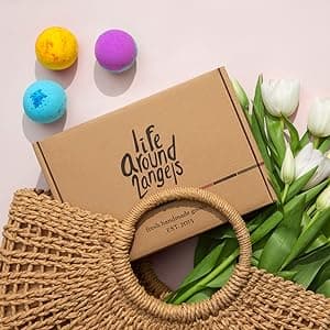 LifeAround2Angels Bath Bombs Gift Set 12 USA made Fizzies, Shea & Coco Butter Dry Skin Moisturize, Perfect for Bubble Spa Bath. Handmade Birthday Mothers day Gifts idea For Her/Him, wife, girlfriend