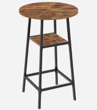 MAHANCRIS Dining Chair Set of 2, Rustic Wooden Kitchen Chairs with Backrest, Farmhouse Dining Chairs for Kitchen, Industrial Style Chair with Metal Frame, Easy Assembly, Rustic Brown TBHR1001