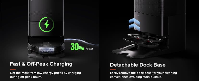 roborock Qrevo Slim Robot Vacuum and Mop Combo, 8.2cm Ultra-Slim, 3D Sensing Tech, Advanced Obstacle Recognition, 11,000Pa Suction, FlexiArm Side Brush & Mop, Auto Mop Washing & Drying, Self-Emptying