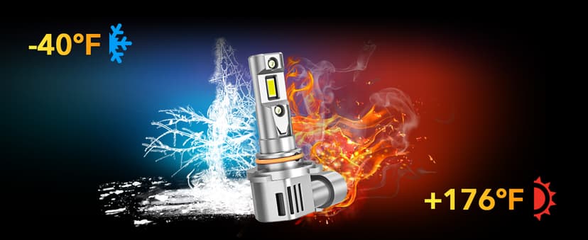 OXILAM H11/H9/H8 9005/HB3 LED Light Bulbs Combo, 100,000 Lumens 1200% Brighter 6500K Cool White H11 9005 Bulbs, IP68 Waterproof, 1:1 Beam Design, 60000Hrs Lifespan, No Flicker, Pack of 4
