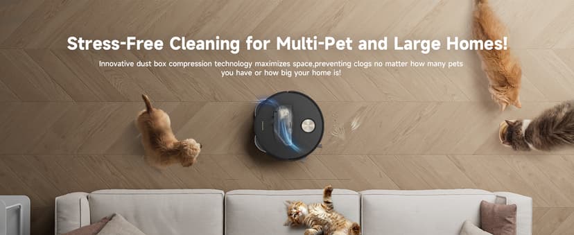 DREAME X50 Ultra Robot Vacuum and Mop with Auto-Empty and Mop Self-Cleaning, 20,000Pa Suction, Obstacle Avoidance and 360° Navigation, Corner to Edge Deep Cleaning, Detangling Brush