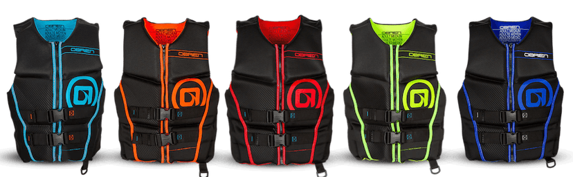 O'Brien Flex V-Back Life Jacket – Coast Guard Approved Adult Life Vest with Flex Fit Design, Lightweight Foam & Front Zip Closure for Watersports, Boating, and Jet Skiing