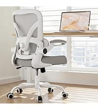 Ergonomic Office Chair, 330LBS Desk Chair with 3-Level Lumbar Support & Headrest, Breathable Mesh Backrest, Flip-Up Armrests for Home Office and Gaming, Black