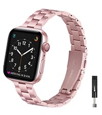 Thin Bands Compatible with Apple Watch 40mm 38mm 41mm 42mm (Series 10 11), Stainless Steel Metal Replacement Adjustable Wristband Strap for iWatch Ultra3/2/1 SE1/2/3 Series 9/8/7/6/5/4/3/2/1 Women