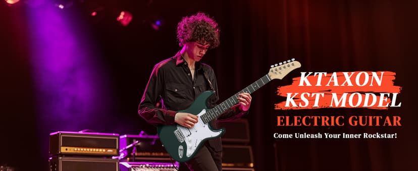 Ktaxon 39 Inch Electric Guitar Kit for Beginner, HSS Pickups 6 String Solid-Body Full Size Adults Electric Guitars W/Amplifier, Bag, Strap, Cable, Accessories - Green