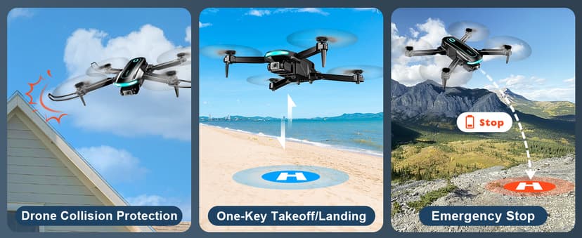 Drone with Camera for Adults and Beginners, 1080P HD FPV Foldable Mini Drone for Kids, 2 Batteries, Carrying Case, Trajectory Flight, Gravity Control, One-Key Takeoff/Landing, 360° Flip, Toys for Gift