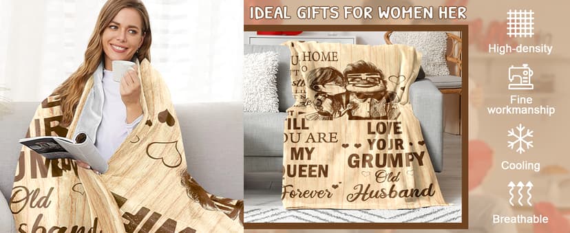 CENSIHER Gift for Wife from Husband to My Wife Blanket Wedding Anniversary Romantic Gifts for Women Birthday Christmas Valentine's Mother's Day Healing Thoughts Blanket Presents for Her