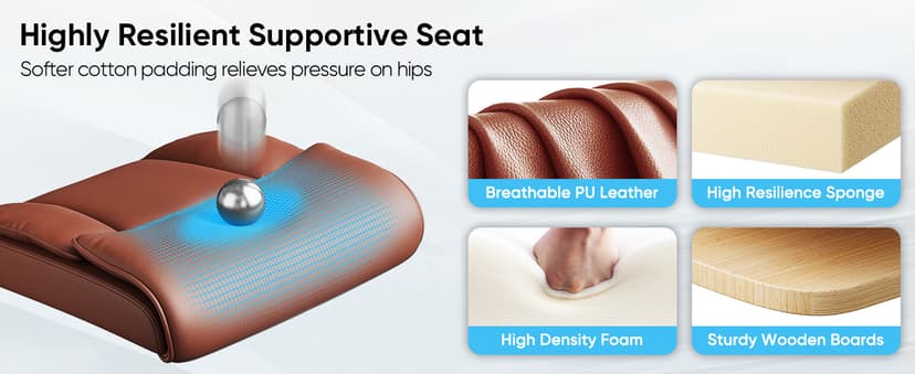 Sytas Executive Office Ergonomic Chair with Adjustable Headrest, PU Leather Desk Chair, High-Back Swivel Task Chair for Home Office, 135° Reclining, Brown