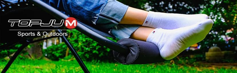 2 Pack Zero Gravity Chair Foot Rest, TOPJUM Footrest Cushion for Anti Gravity Folding Recliner, Footrest Padding for Patio Lawn Outdoor Chair, Lounge Accessory for Tall User (Black - Set of 2)