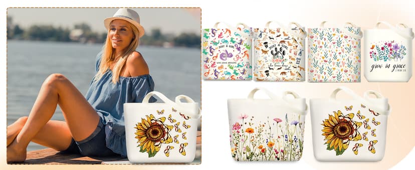 Cute Gifts for Dog Lover, Dog mom Gift Reusable Grocery Beach Shopping Bag for Women, Birthday Gift for Mom Daughter Friends Sisters Who Loves Dogs